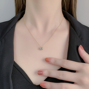Silver Zircon Choker Necklace for Women — 925 Sterling Silver, CZ Stone, Hypoallergenic on model